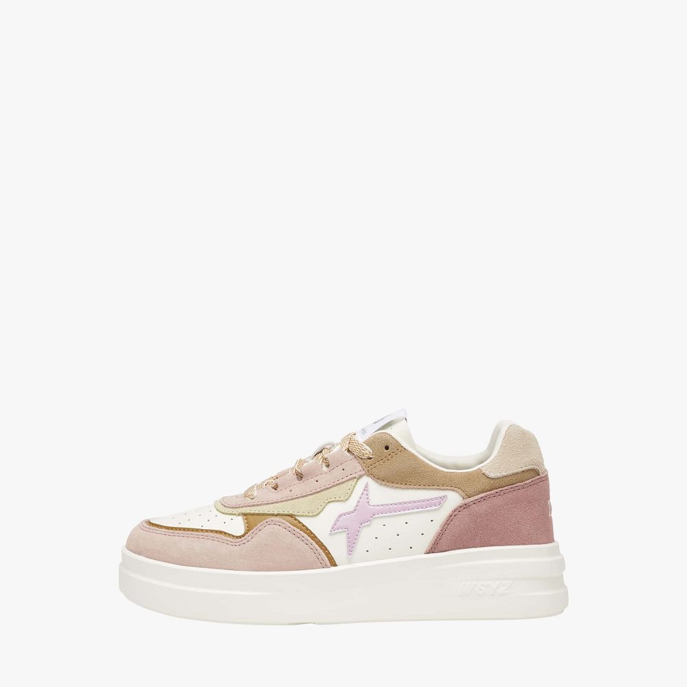 Basket W6YZ Powder Pink/White Femme | HDN-12138741